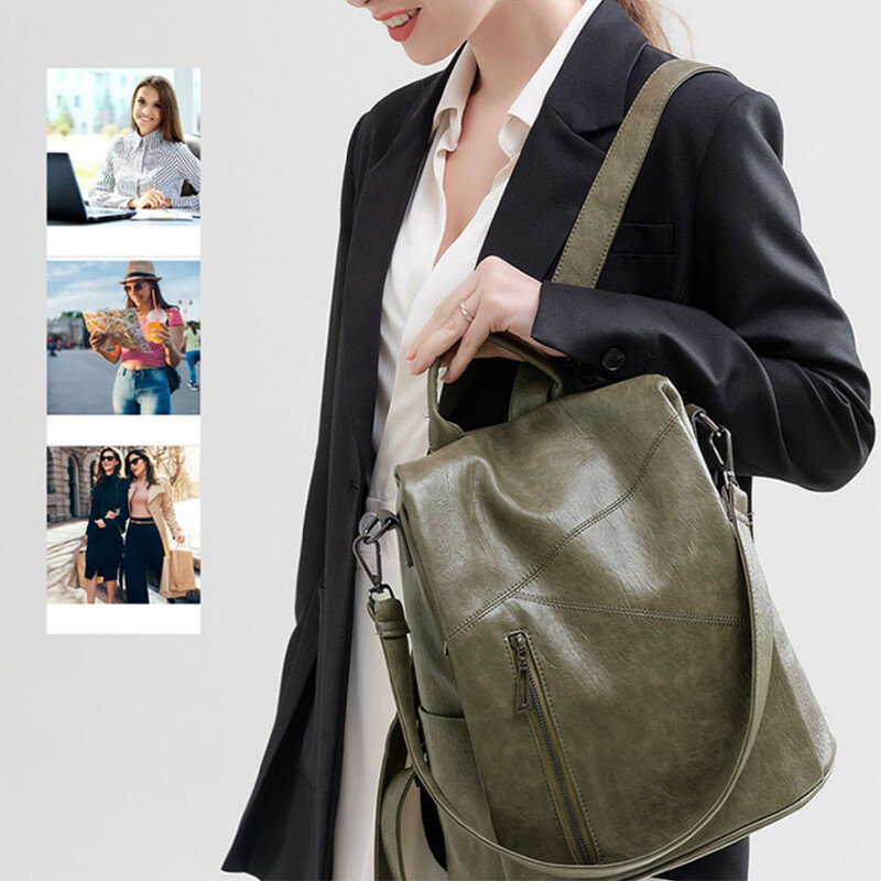 SYZM Rucsaci din piele naturală pentru femei Rucsac antifurt Rucsac multifuncțional la modă, ghiozdan impermeabil de capacitate mare