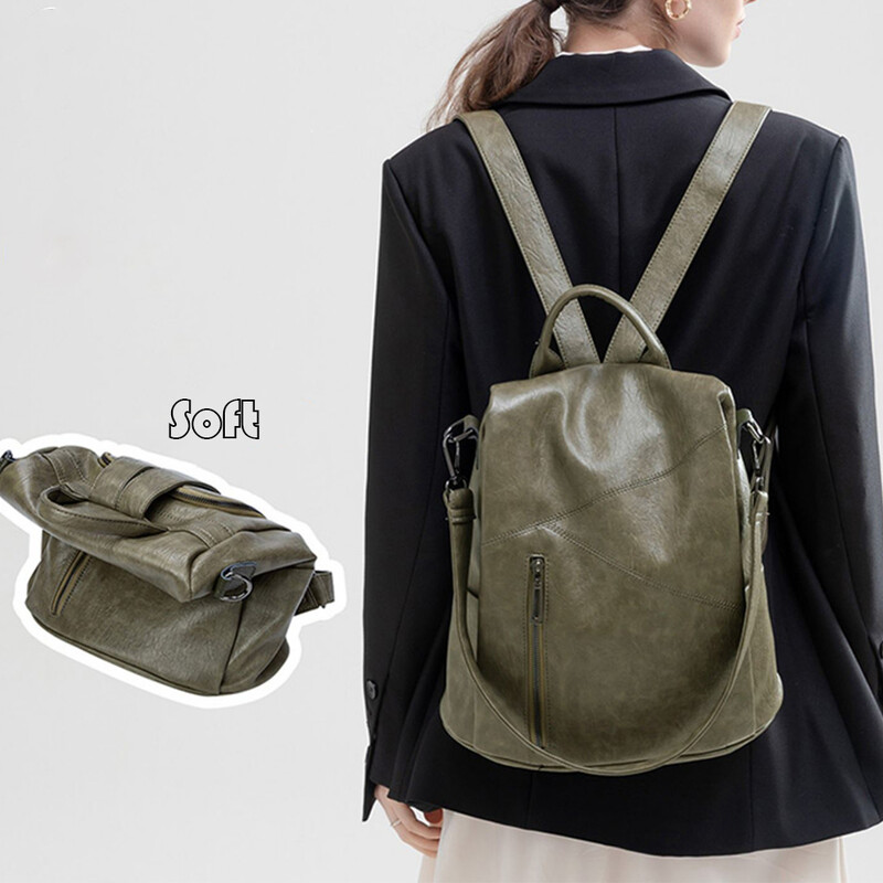 SYZM Rucsaci din piele naturală pentru femei Rucsac antifurt Rucsac multifuncțional la modă, ghiozdan impermeabil de capacitate mare