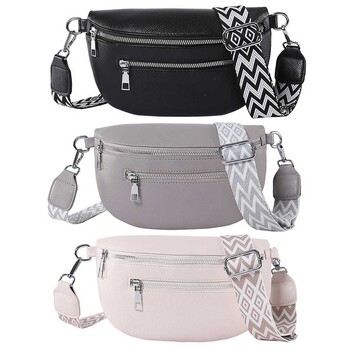 PU кожена ретро чанта банан Дамска чанта за гърди Waist Fanny Pack Sling Чанта през рамо Crossbody Чанта за колан за гърди Half Moon Hobo Bag