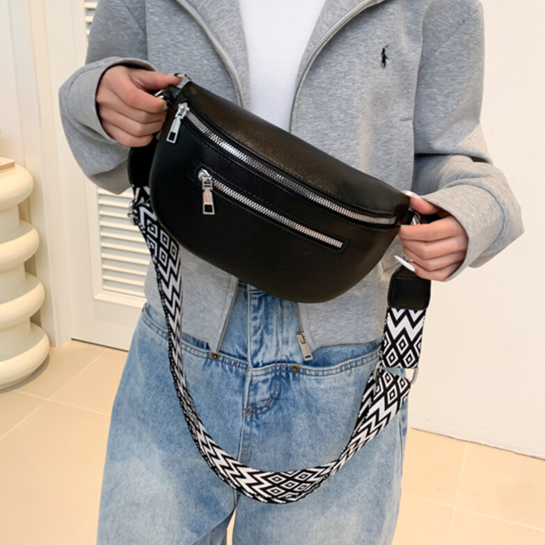 Geantă retro cu banane din piele PU, geantă de piept pentru femei, geantă de umăr cu bandă în talie, geantă de umăr, geantă de curea cu jumătate de lună.