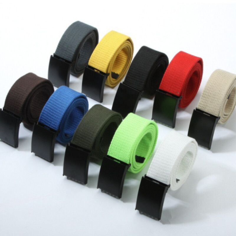 18 krāsu 110 CM audekla jostas vīriešiem āra medību džinsi Dizainera regulējama militāra automātiska sprādze, cieta modes jostasvieta