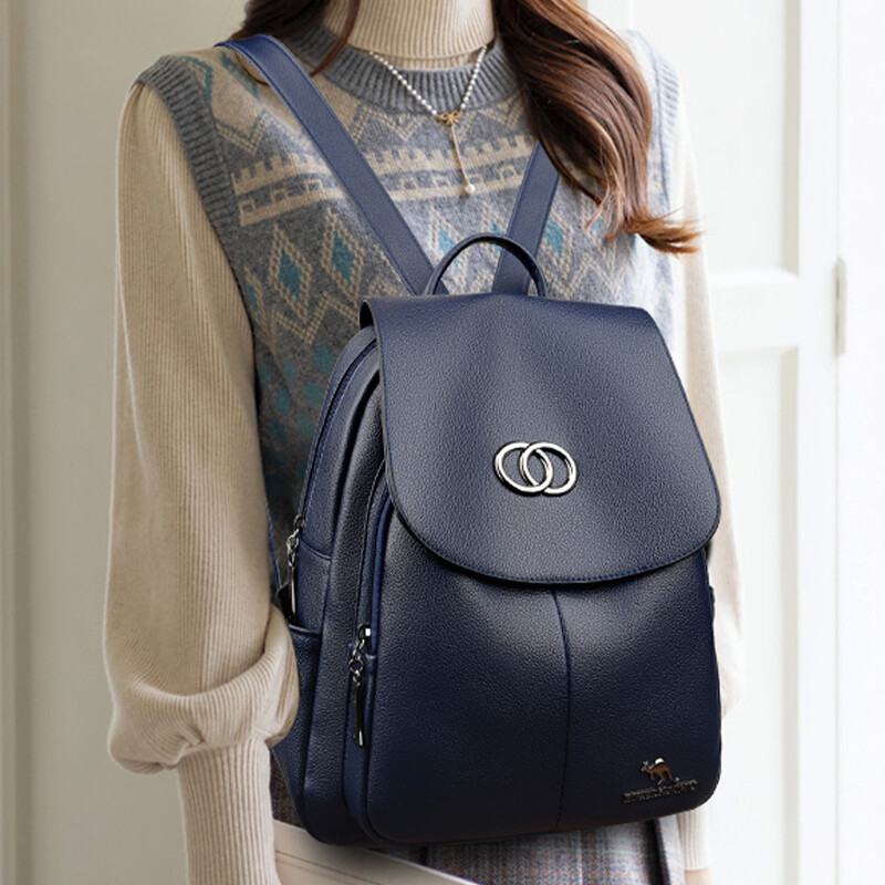Rucsac de femei de marcă de lux 2024, din piele de înaltă calitate, geantă de umăr de mare capacitate, rucsac de călătorie pentru moda simplitate fete