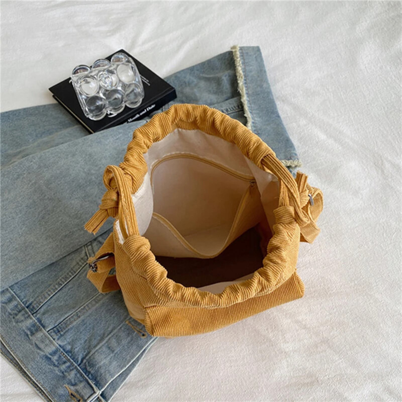 2024, geantă nouă pentru femei, geantă de umăr mijlocie, în stil coreean, geantă tip găleată cu șnur, ocazional, ușoară, pentru tineret.