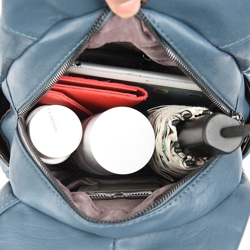 Augstas kvalitātes ādas sieviešu mugursoma Lielas ietilpības skolas somas pusaudžu meitenēm Pretzagšanas ceļojumu mugursoma plecu soma Mochila