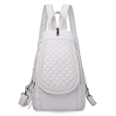 Izšūšanas Mini Mugursomas Sieviešu Mugursoma Jauki Ziedu Rakstu Mazgāšana PU Ādas Sieviešu Mugursoma Baltas Plecu somas meitenēm SAC