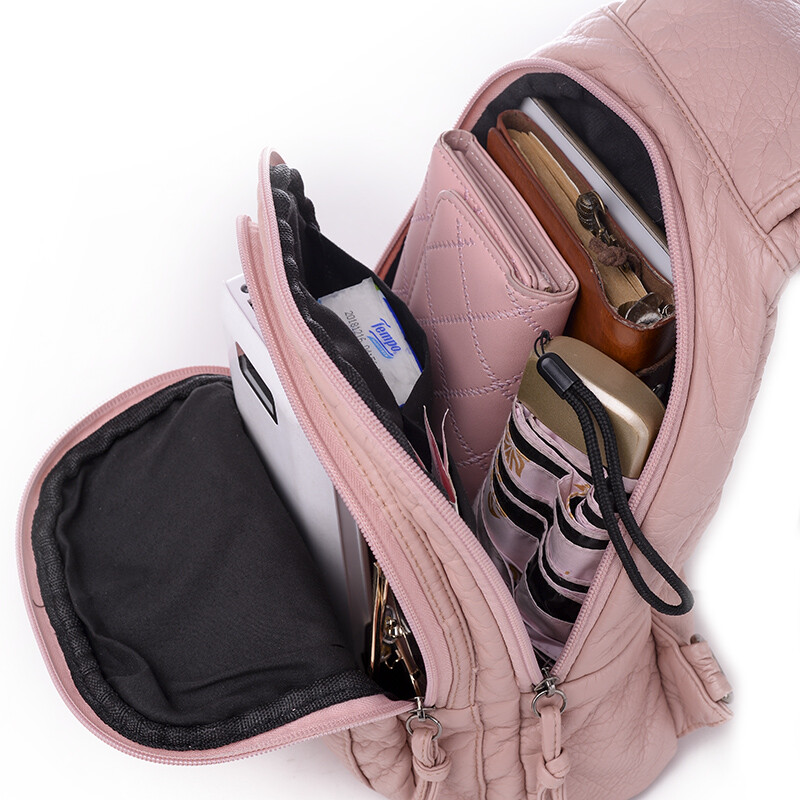 Izšūšanas Mini Mugursomas Sieviešu Mugursoma Jauki Ziedu Rakstu Mazgāšana PU Ādas Sieviešu Mugursoma Baltas Plecu somas meitenēm SAC