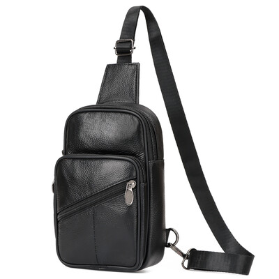 Īstas ādas Crossbody Sling soma vīriešiem un sievietēm Small Fanny Pack somiņas krūšu soma Ceļojumu mugursoma dienassoma