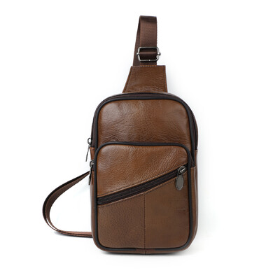 Īstas ādas Crossbody Sling soma vīriešiem un sievietēm Small Fanny Pack somiņas krūšu soma Ceļojumu mugursoma dienassoma