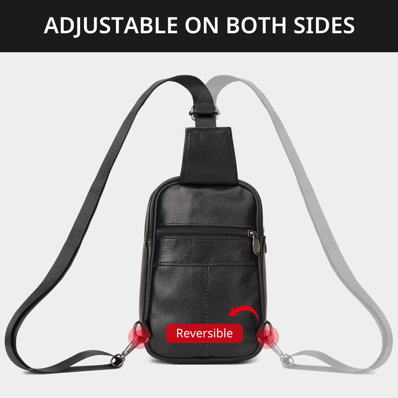 Īstas ādas Crossbody Sling soma vīriešiem un sievietēm Small Fanny Pack somiņas krūšu soma Ceļojumu mugursoma dienassoma