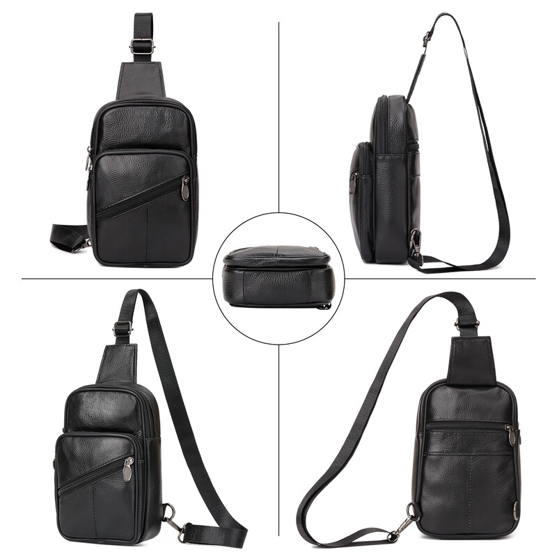 Īstas ādas Crossbody Sling soma vīriešiem un sievietēm Small Fanny Pack somiņas krūšu soma Ceļojumu mugursoma dienassoma