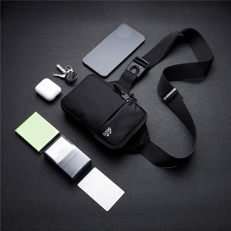 Geantă de umăr pentru piept casual pentru bărbați, nailon, impermeabilă, pentru sport în aer liber, alergare, pentru ciclism, geantă cu centură de capacitate mare, husă pentru telefon pentru călătorie