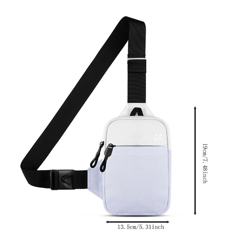 Geantă de umăr pentru piept casual pentru bărbați, nailon, impermeabilă, pentru sport în aer liber, alergare, pentru ciclism, geantă cu centură de capacitate mare, husă pentru telefon pentru călătorie