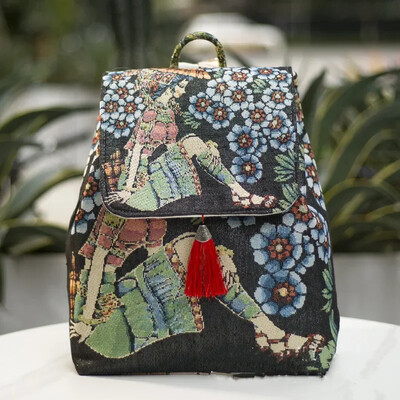 Rucsacuri Genți pentru femei Broderie Stil etnic Îmbrăcăminte de stradă Moda Casual Vintage Elegant Harajuku Geantă de călătorie din pânză Sport