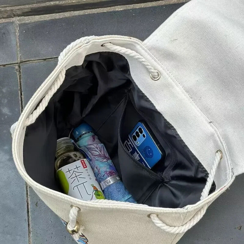 Rucsacuri Genți pentru femei Broderie Stil etnic Îmbrăcăminte de stradă Moda Casual Vintage Elegant Harajuku Geantă de călătorie din pânză Sport