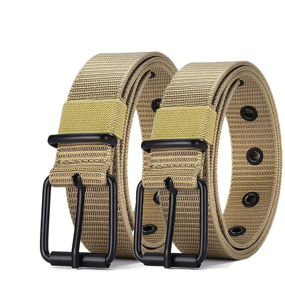 Muški remen Porozni platneni kožni remen s kopčom i kopčom Remen za sportove na otvorenom Ženski trendi remen s ušicama s remenom za traperice za muškarce Žene