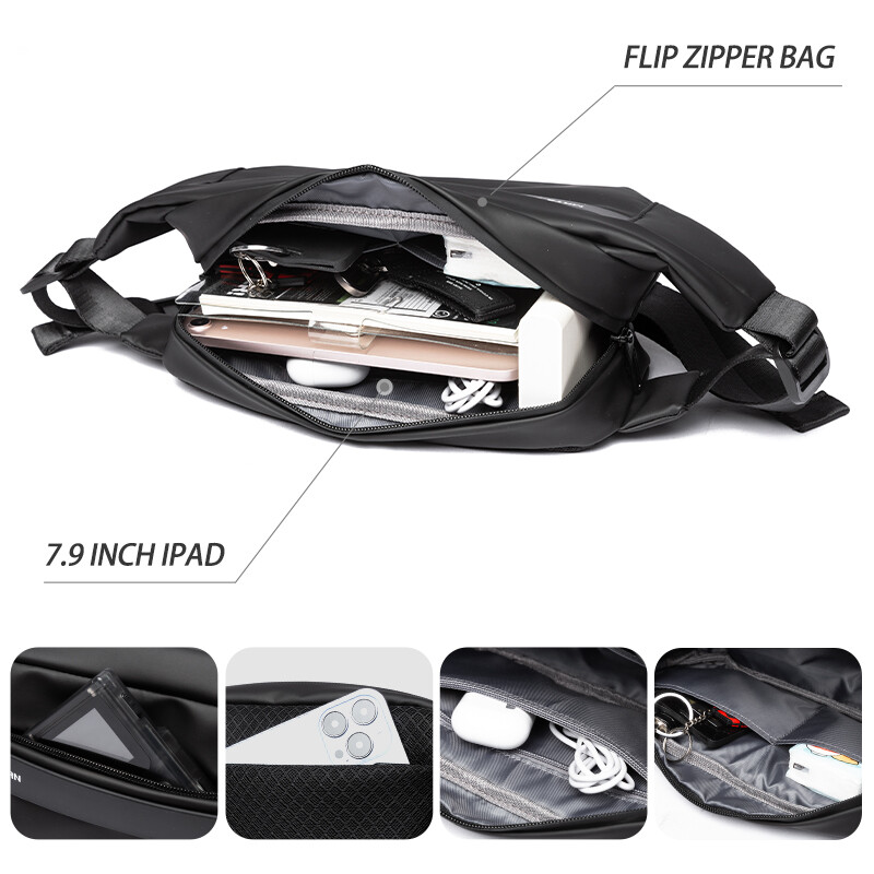 Geantă impermeabilă pentru piept, geantă solidă pentru bărbați, geantă de umăr pentru telefon zilnic, geantă pentru sport de călătorie, rucsac pentru bărbați în tendințe