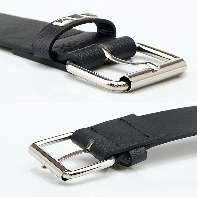 Curea de decorare cu glonț gol cu nit pentru bărbați, gotic rock, modă pentru femei, cadou cu împânzire din piele, sălbatic reglabil pentru femei, curea neagră punk