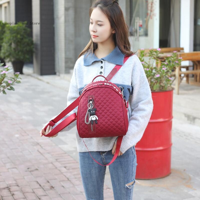 Ženska višenamjenska vodootporna najlonska mladenačka ležerna modna ruksaka s patentnim zatvaračem