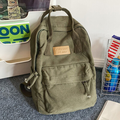 Rucsac vintage bărbați femei rucsac bumbac pânză ocazional studenți rucsac de mare capacitate, de culoare solidă, pentru agrement