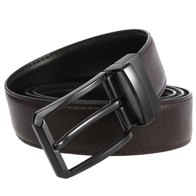 MEDYLA vīriešu dabiskās govs ādas josta ikdienišķa biznesa stila abpusēja josta vīriešu senioriem, melna rotējoša sprādzes uzvalka josta Dropshipping