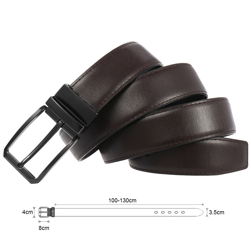 MEDYLA vīriešu dabiskās govs ādas josta ikdienišķa biznesa stila abpusēja josta vīriešu senioriem, melna rotējoša sprādzes uzvalka josta Dropshipping