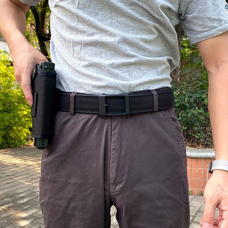 1 buc centură pentru bărbați, în aer liber, cu cataramă din aliaj multifuncțional, centură tactică, pânză, pentru antrenament cu centură de nailon, curele cu agățare rapidă, centură neutră
