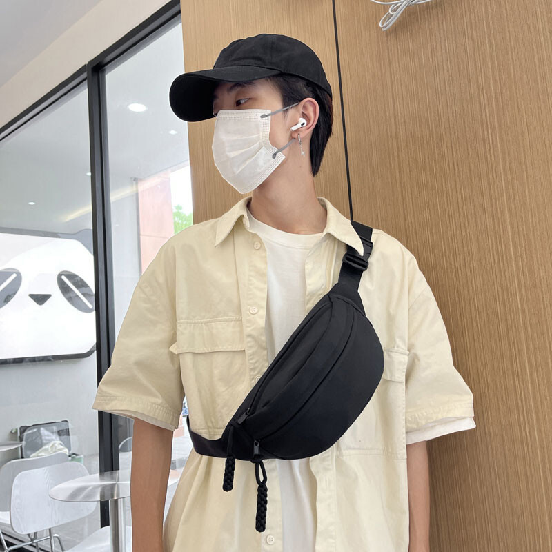 AOTTLA Geantă de piept pentru bărbați, de culoare solidă, geantă de talie pentru femei, de înaltă calitate, geantă de umăr multifuncțională pentru bărbați.