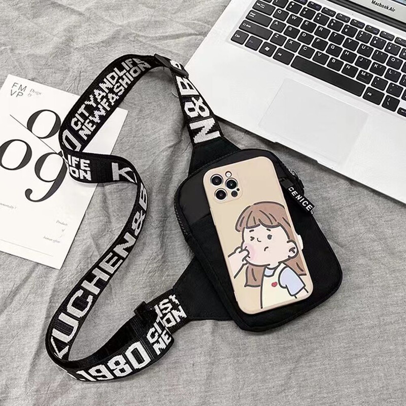 Geantă sport pentru piept bărbați Genți de mesaje pentru telefon mobil mic Genți de talie Geantă de mână multifuncțională Gravează imaginea Nume inițială