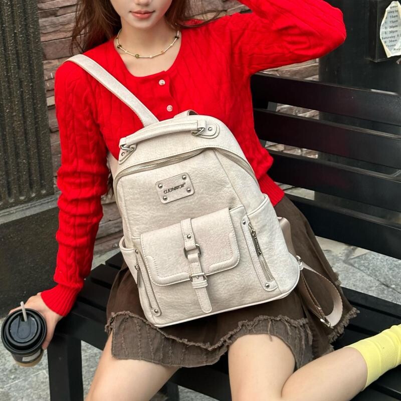 Amerikāņu retro motociklu stila mugursoma ar augstas klases vienkāršu un ikdienišķu daudzpusīgu, liela ietilpības modernu mugursomu