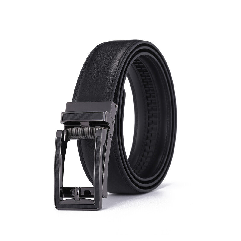 Vīriešu govs ādas viltus sprādzes josta Automātiska ādas jostas josta Modes aksesuāri Sudraba zelts