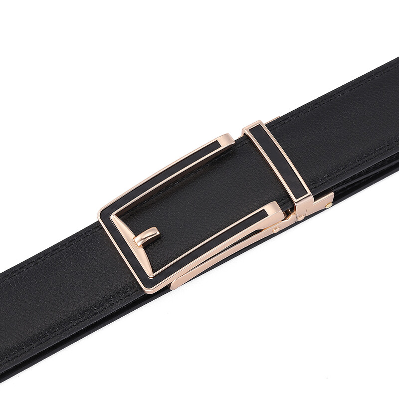 Vīriešu govs ādas viltus sprādzes josta Automātiska ādas jostas josta Modes aksesuāri Sudraba zelts