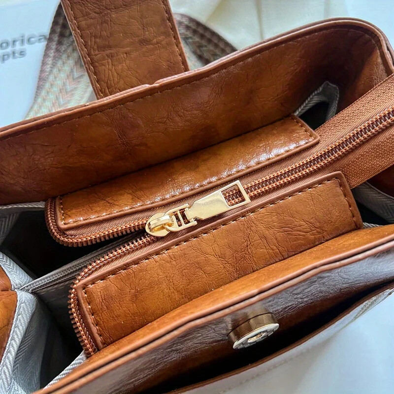 Vintage egyszerű PU bőr vödör Crossbody táskák nőknek Luxus Designer Handbagt Lady Black válltáska