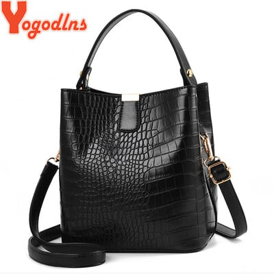 Yogodlns Retro aligators kausa somas Sieviešu krokodilu rokassomiņa Lielas ietilpības Crossbody soma Jauna plecu soma telefona soma