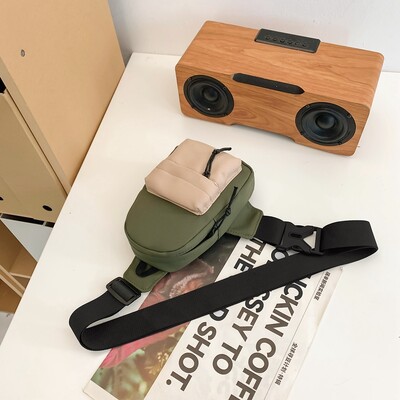 VC, la modă, contrastantă, mini geantă de piept pentru bărbați, la modă, din nailon, geantă ușoară pentru bărbați, unisex, ocazională, pentru telefonul stradal.