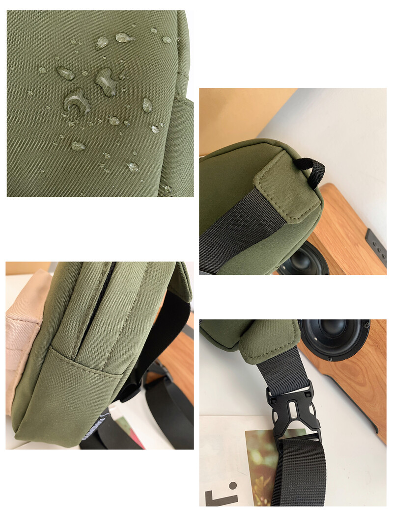 VC, la modă, contrastantă, mini geantă de piept pentru bărbați, la modă, din nailon, geantă ușoară pentru bărbați, unisex, ocazională, pentru telefonul stradal.