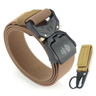 KOLBER 110 cm/125 cm/140 cm elastīga vīriešu josta ar alumīnija sprādzi, ātri noņemama āra ikdienas josta, militārā taktiskā josta vīriešiem