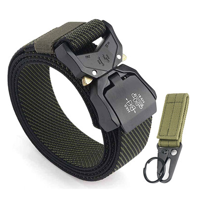 KOLBER 110 cm/125 cm/140 cm elastīga vīriešu josta ar alumīnija sprādzi, ātri noņemama āra ikdienas josta, militārā taktiskā josta vīriešiem