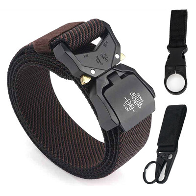 KOLBER 110 cm/125 cm/140 cm elastīga vīriešu josta ar alumīnija sprādzi, ātri noņemama āra ikdienas josta, militārā taktiskā josta vīriešiem