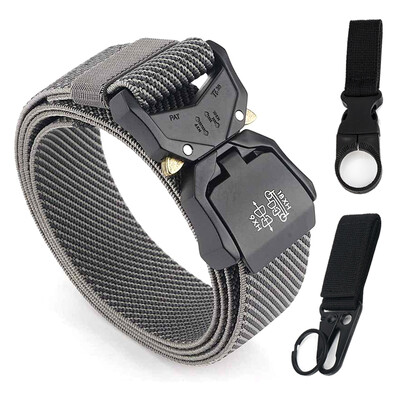 KOLBER 110 cm/125 cm/140 cm elastīga vīriešu josta ar alumīnija sprādzi, ātri noņemama āra ikdienas josta, militārā taktiskā josta vīriešiem