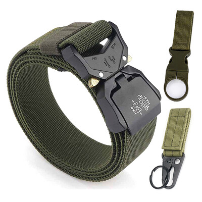 KOLBER 110 cm/125 cm/140 cm elastīga vīriešu josta ar alumīnija sprādzi, ātri noņemama āra ikdienas josta, militārā taktiskā josta vīriešiem