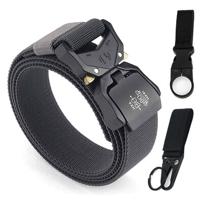 KOLBER 110 cm/125 cm/140 cm elastīga vīriešu josta ar alumīnija sprādzi, ātri noņemama āra ikdienas josta, militārā taktiskā josta vīriešiem