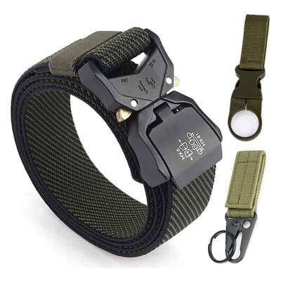 KOLBER 110 cm/125 cm/140 cm elastīga vīriešu josta ar alumīnija sprādzi, ātri noņemama āra ikdienas josta, militārā taktiskā josta vīriešiem