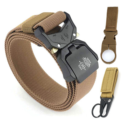 KOLBER 110 cm/125 cm/140 cm elastīga vīriešu josta ar alumīnija sprādzi, ātri noņemama āra ikdienas josta, militārā taktiskā josta vīriešiem