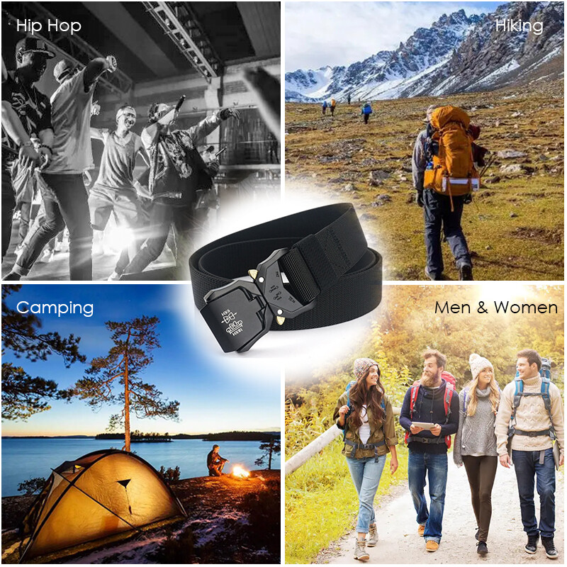 KOLBER 110 cm/125 cm/140 cm elastīga vīriešu josta ar alumīnija sprādzi, ātri noņemama āra ikdienas josta, militārā taktiskā josta vīriešiem