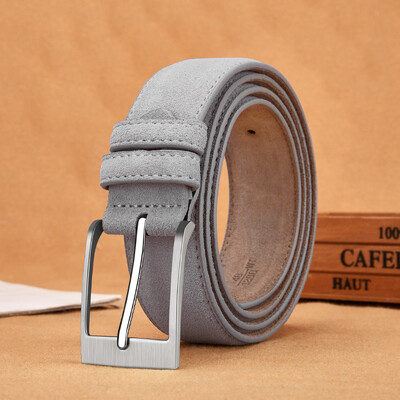 Curea Sude din piele de vacă, piele naturală, pentru bărbați și doamne, cu cureaua din material Oxford, din piele naturală, cu cataramă de lux, curele albastre gri