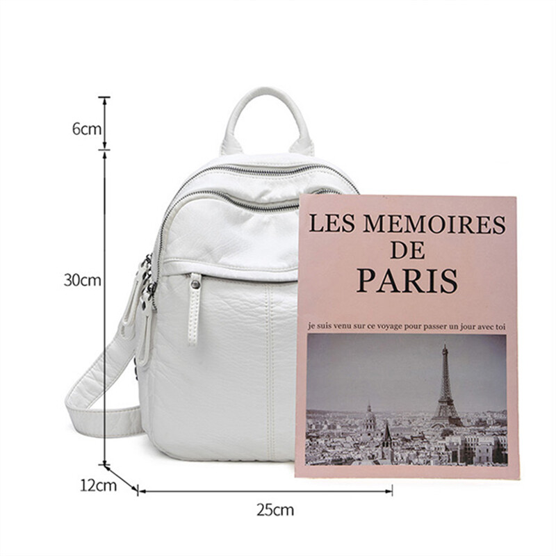 Rucsac de damă Geanta de doamnă Rucsacuri estetice la modă Rucsac mic drăguț Geantă din piele Geantă albă Rucsac casual antifurt