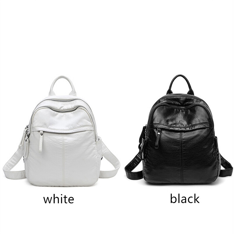 Rucsac de damă Geanta de doamnă Rucsacuri estetice la modă Rucsac mic drăguț Geantă din piele Geantă albă Rucsac casual antifurt