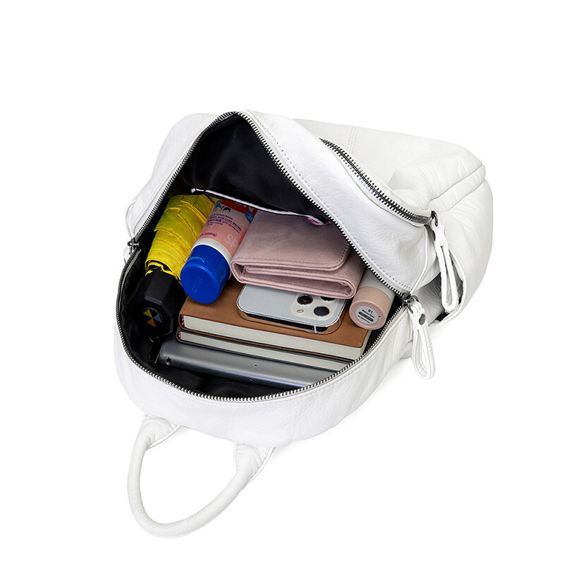 Rucsac de damă Geanta de doamnă Rucsacuri estetice la modă Rucsac mic drăguț Geantă din piele Geantă albă Rucsac casual antifurt