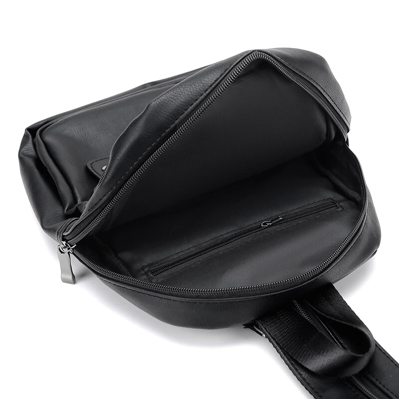 Vīriešu mugursoma Maza krūšu soma Vīriešu plecu soma Labas kvalitātes Pu ādas vīriešu soma Ikdienas biznesa vīriešu mugursomas Mochila