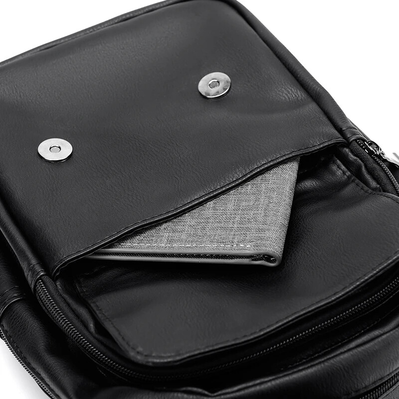 Vīriešu mugursoma Maza krūšu soma Vīriešu plecu soma Labas kvalitātes Pu ādas vīriešu soma Ikdienas biznesa vīriešu mugursomas Mochila